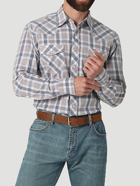 Men Check Long Sleeve Casual Shirt