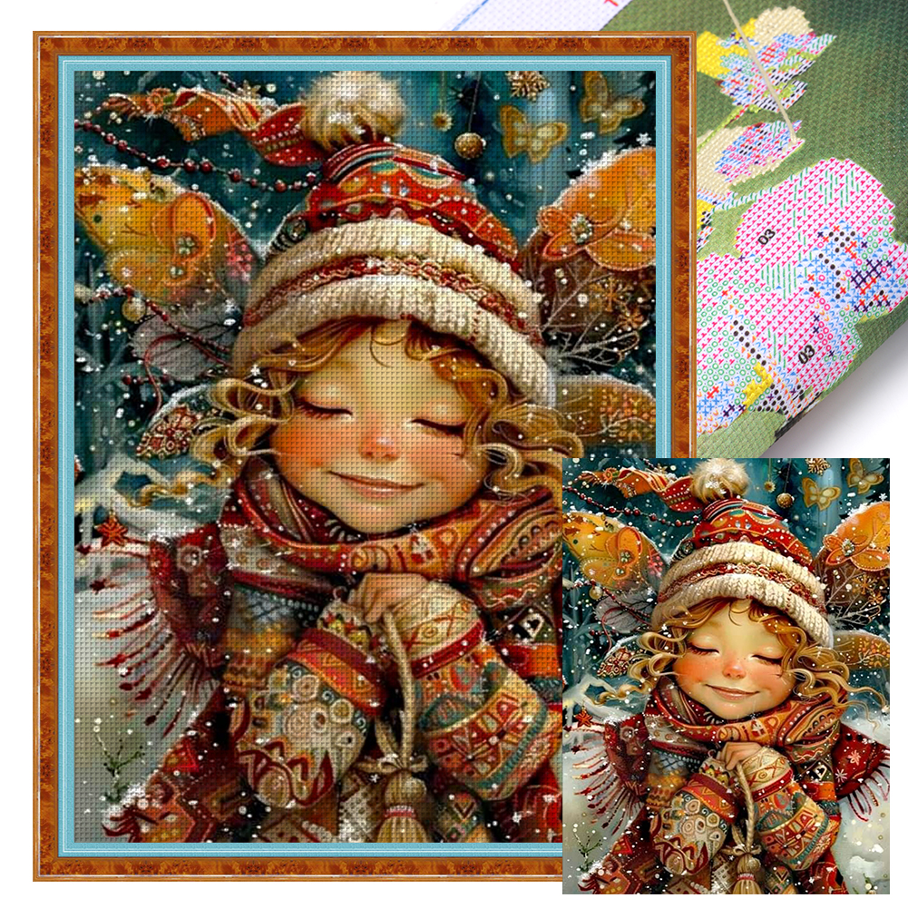 Butterfly Fairy Full 11CT Pre-stamped Canvas(45*60cm) Cross Stitch