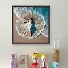 Beach Dress Girl-11CT Stamped Cross Stitch 45*45cm/17.72*17.72in
