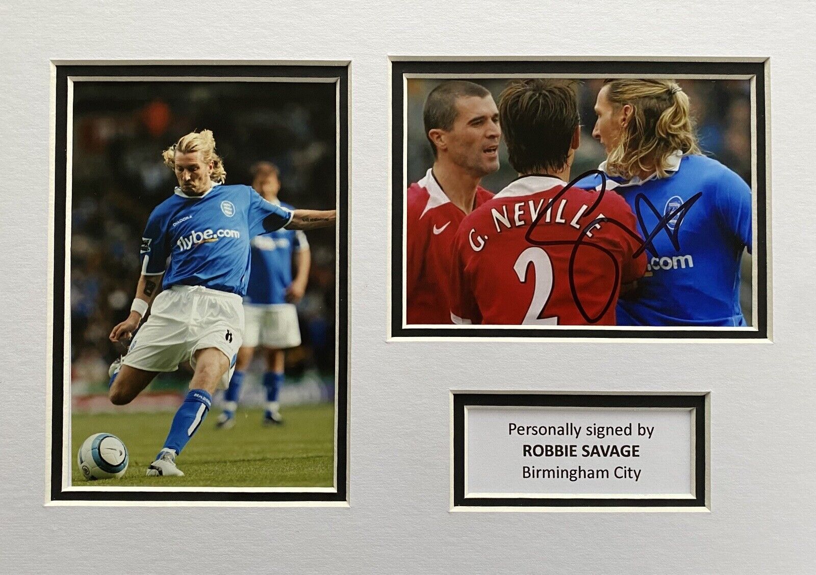 Robbie Savage Genuine Signed Photo Poster painting In A4 Birmingham City Mount Display