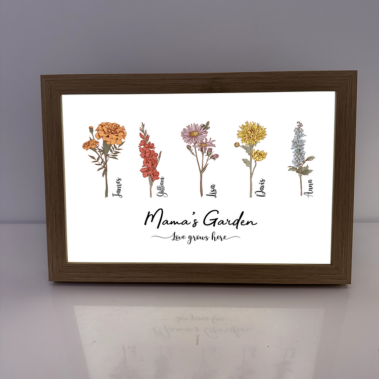  Personalized birth Flower LED Light Box