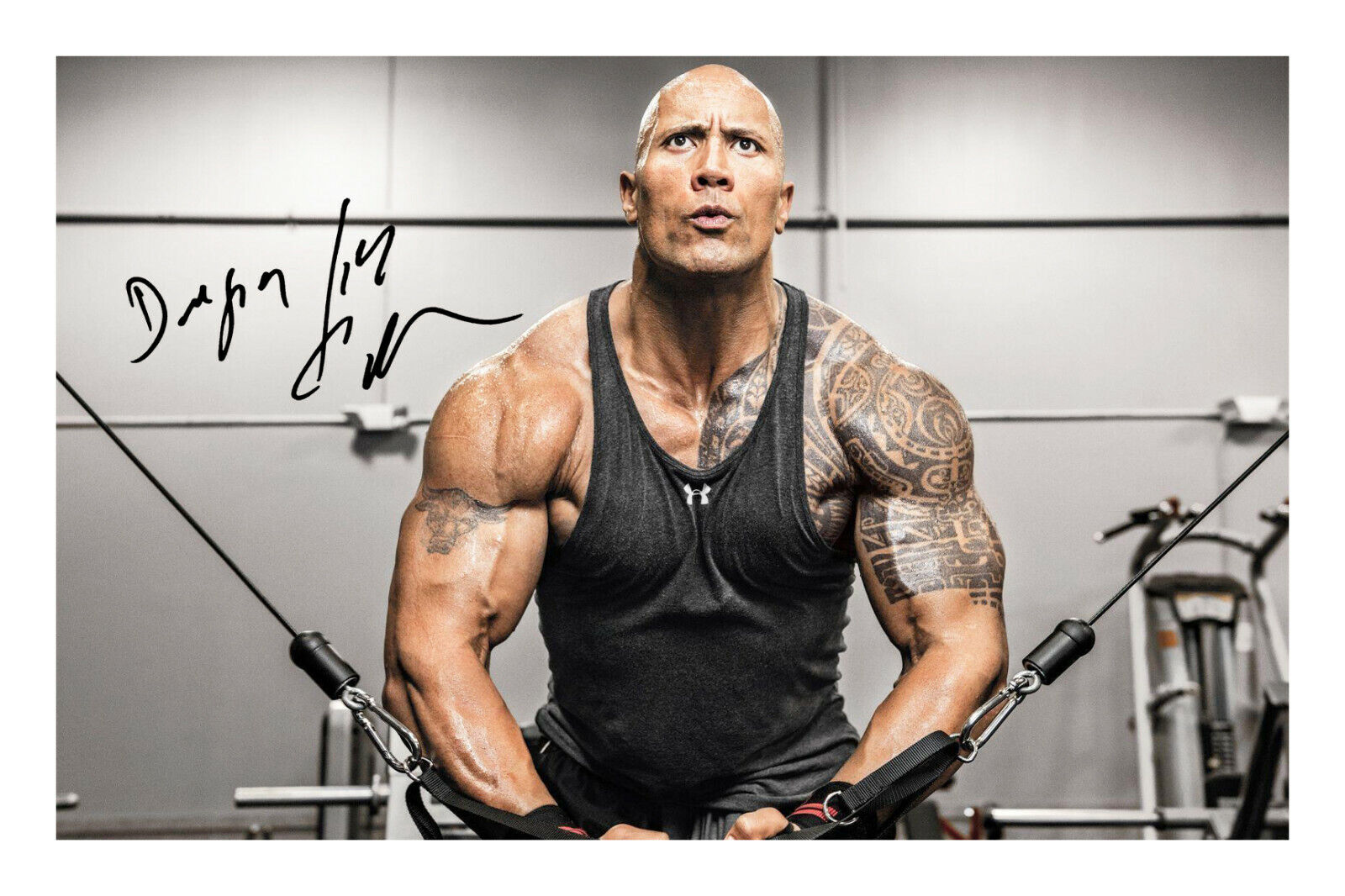 Dwayne Johnson Signed A4 Photo Poster painting Print Autograph The Rock