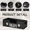 Wooden Pet Snack Storage Box with 3 Plastic Treat Jar Dog Food Storage Holder