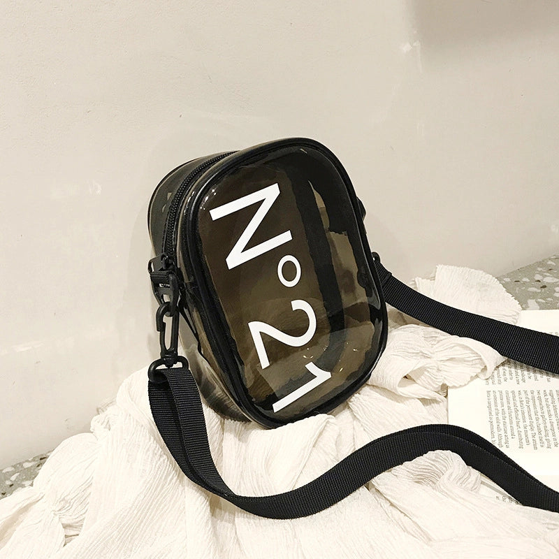 Women’s Small PVC Solid Color Streetwear Square Zipper Jelly Bag