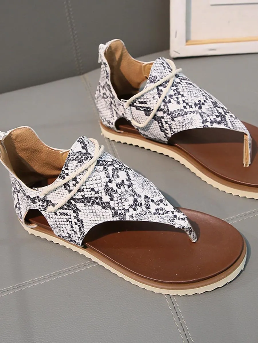 Leopard Pattern High Top Sandals