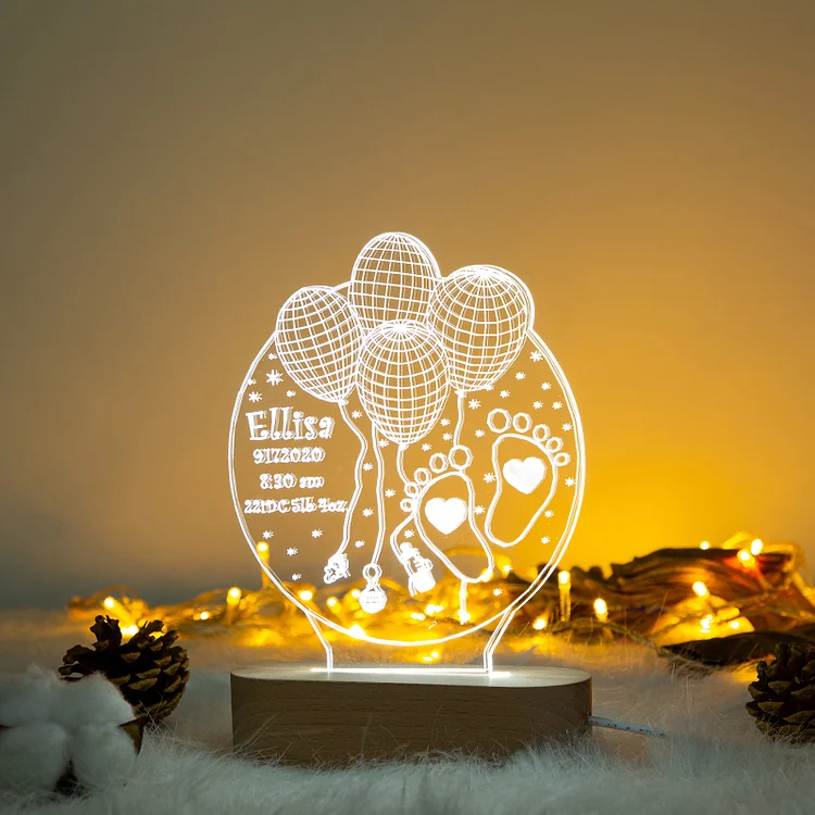 Personalized Baby feet Night Light Custom 3D Lamp for Kids