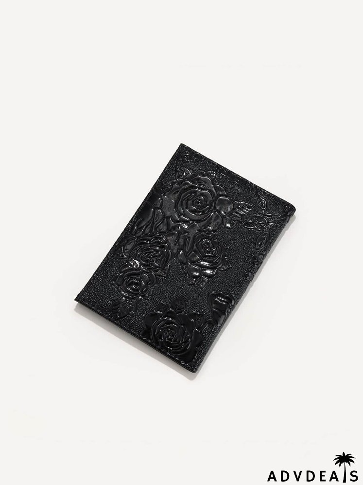 Floral Embossed Passport Case