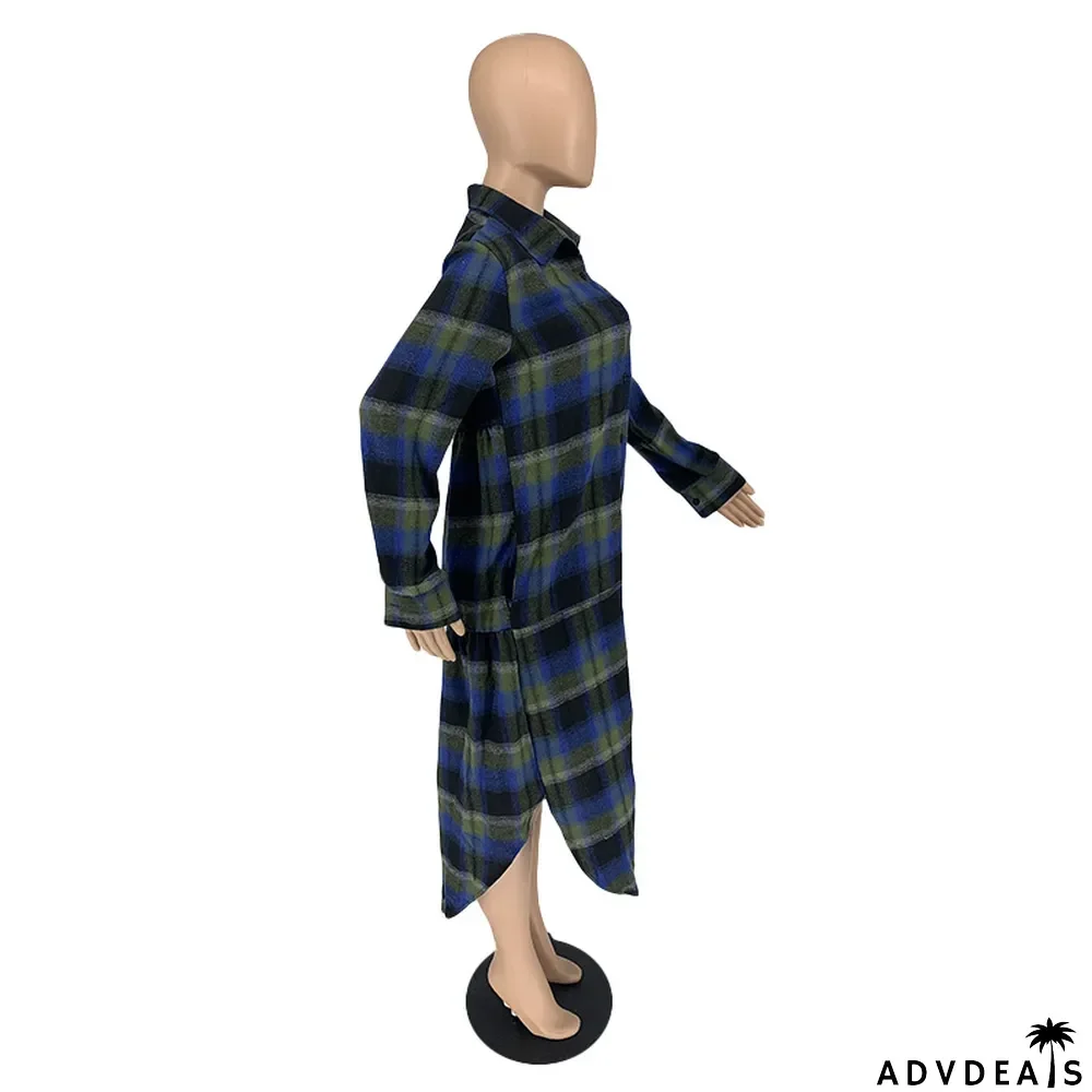 Women's Fashion Plaid Button Pockets Long Sleeve Slim Waist Coats