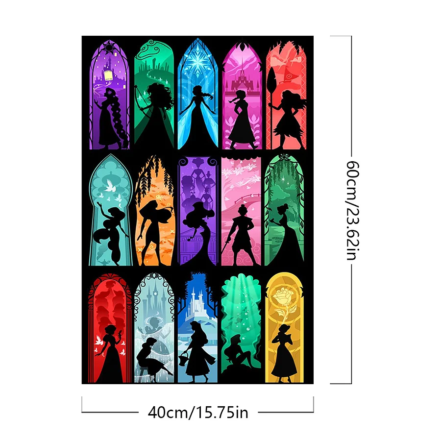 Disney Princess Silhouette 40*60cm paint by numbers 7.99, image size:900x900