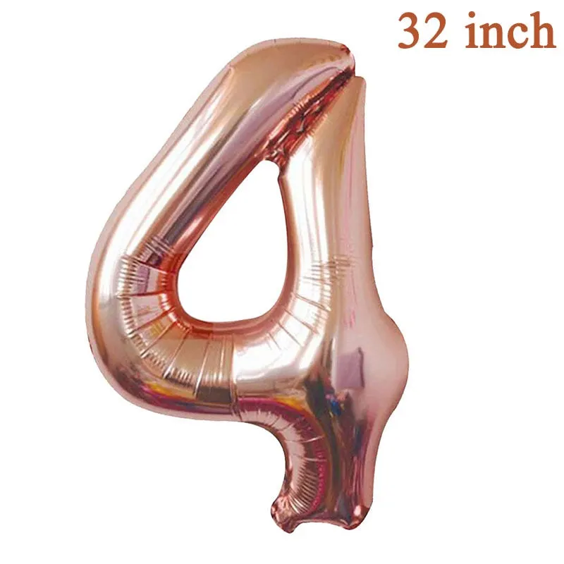 Rose Gold Number Foil Balloon Party Decorations Wedding Happy Birthday Party Kids Baby Shower Boy Girl Decor First 1st Supplies