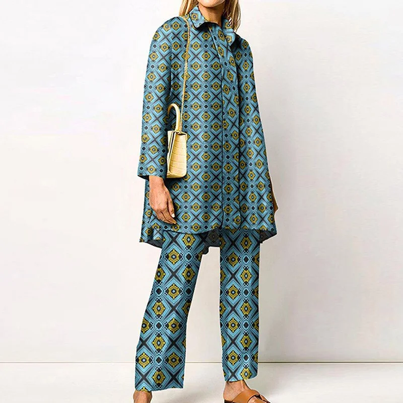 Uveng Uveng Women's Wear Temperament Street Print Long Sleeve Fashion Casual Suit 661