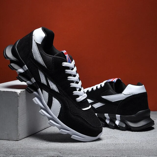 39-48 Men Running Shoes PU Leather Blade Sneakers High Quality Outdoor Light Breathable Sport Athletic Men Shoes Male Sneakers