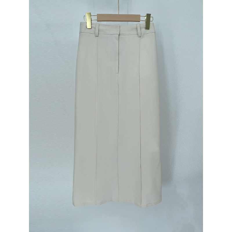 Ootddress Patchwork High Waist Slim Long Skirt Female Solid High Street Elegant Fashion Seamless Vintage White Women's Maxi Skirt