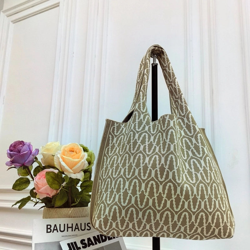 Women’s Large Polyester Letter Color Block Streetwear Square Open Shoulder Bag