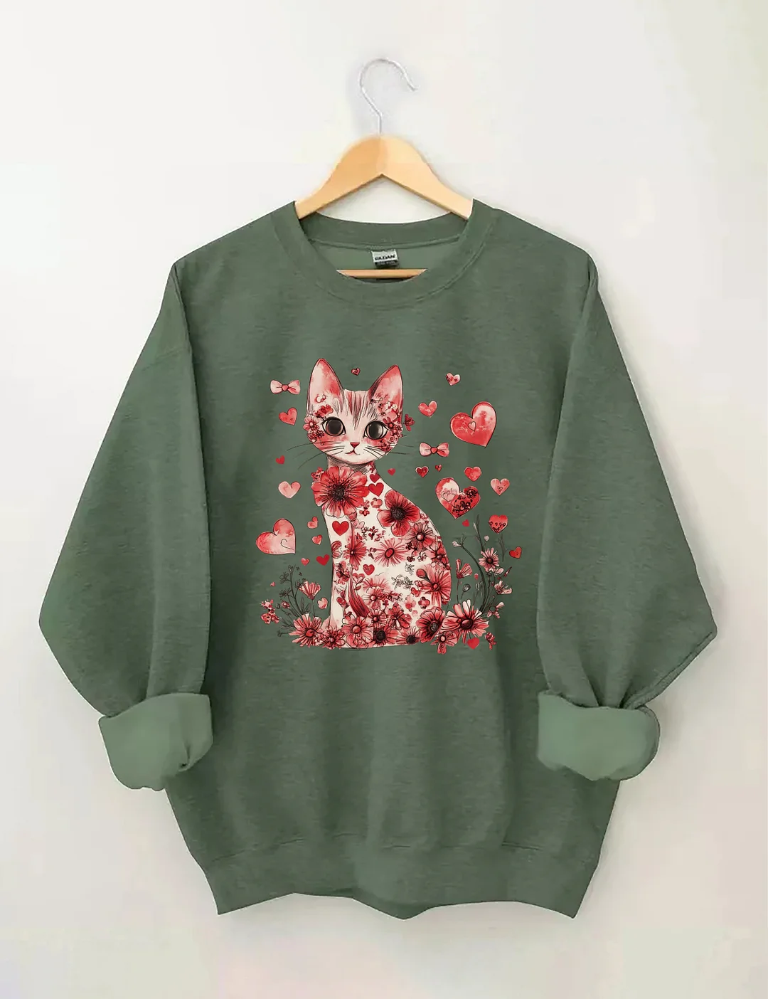 Valentine Cat Sweatshirt