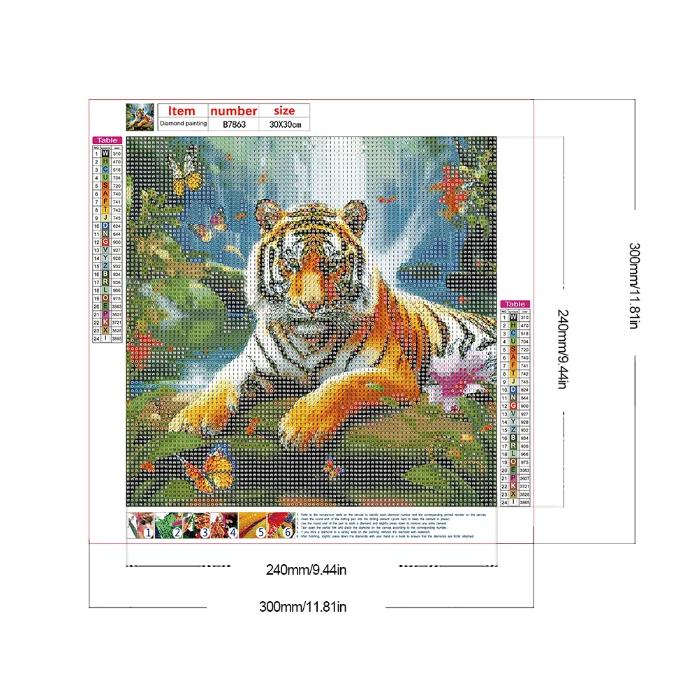 Diamond Painting - Full Round Drill - Forest Tiger(Canvas|30*30cm)