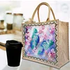 Diamond Painting Garden Butterfly Linen Tote Bag Replaceable Canvas for Women