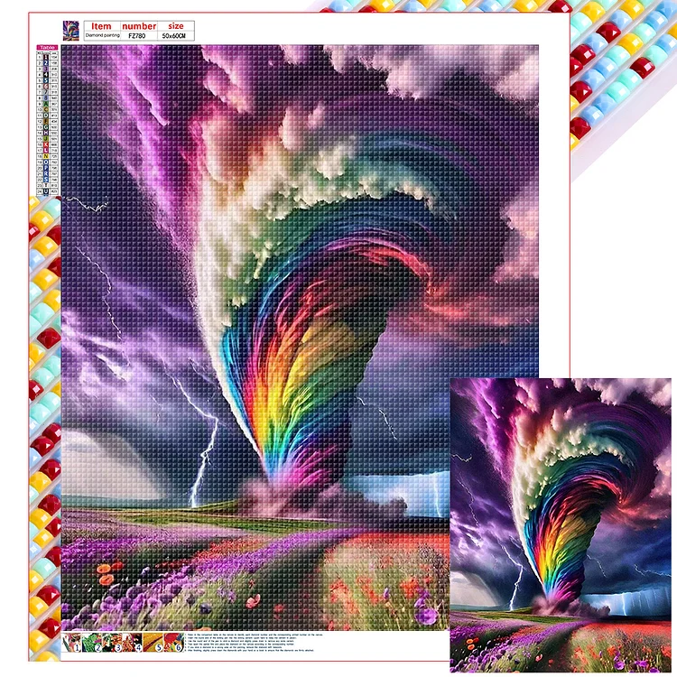Full Square Diamond Painting - Colorful Clouds 50*60CM