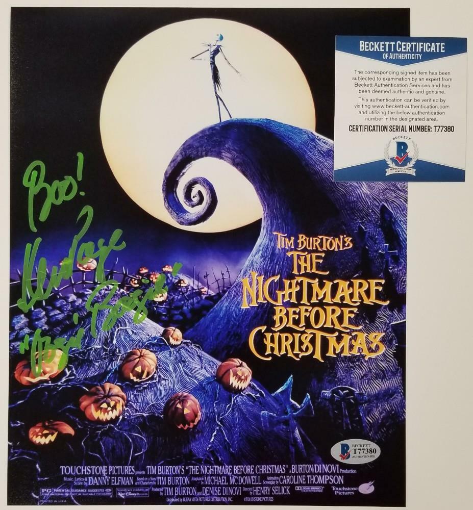 Ken Page signed Nightmare Before Christmas 8x10 Movie Poster Photo Poster painting Auto~ BAS COA