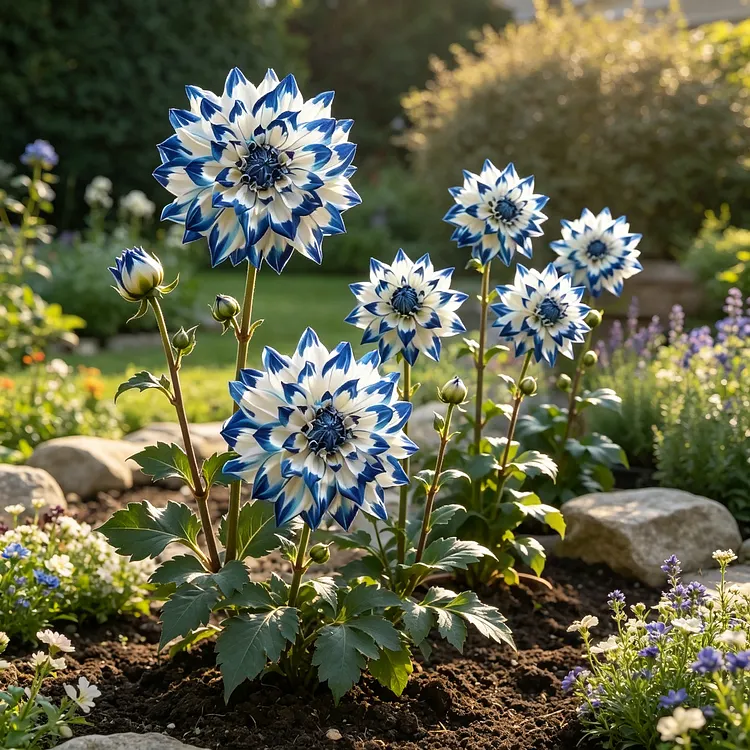 🩵🌸 Pearl Azure Dahlia💎 Pearl-Like Blooms In A Dreamy Azure Blue