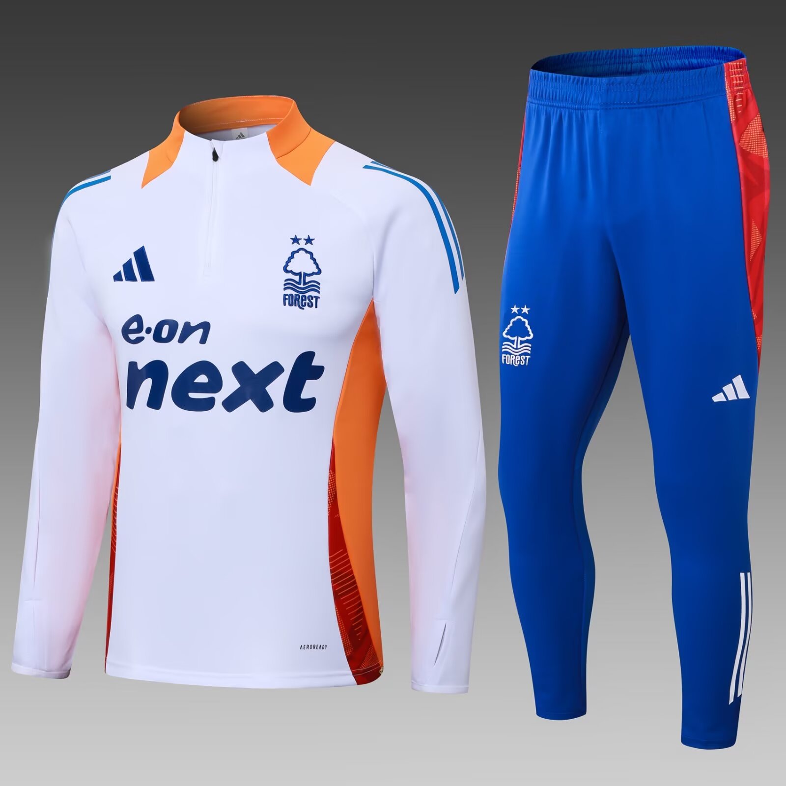 2024/2025 Nottingham Forest Half-Pull Training Suit White Jersey 1:1 Thai Quality Set