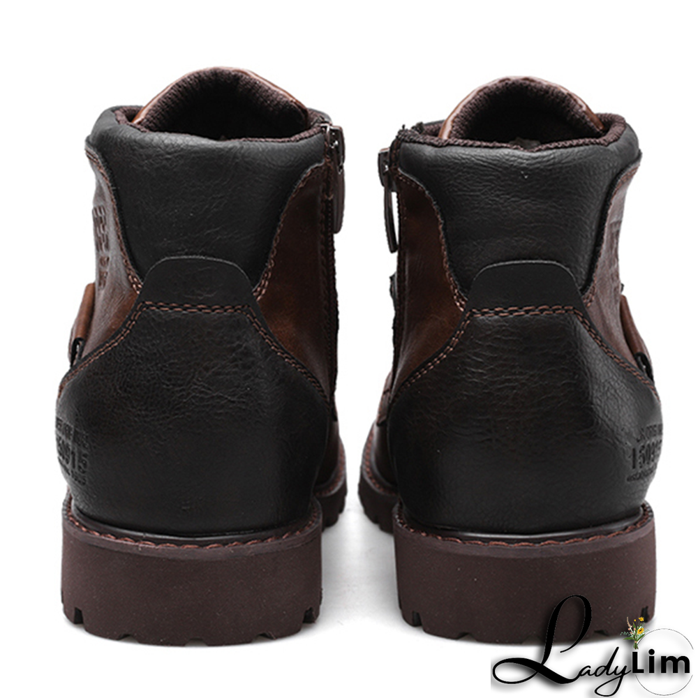 Black Vintage Split Joint Cross Straps Round Leather Shoes
