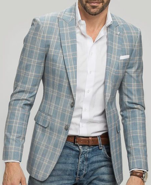 Lapel Collar Plaid Single Breasted Long Sleeve Blazer