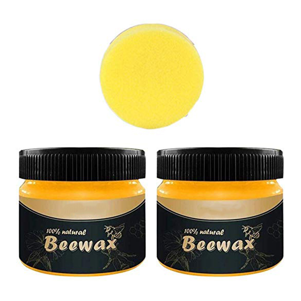 

2pcs Wood Seasoning Beewax All Natural Furniture Care Beeswax with Sponge, 501 Original