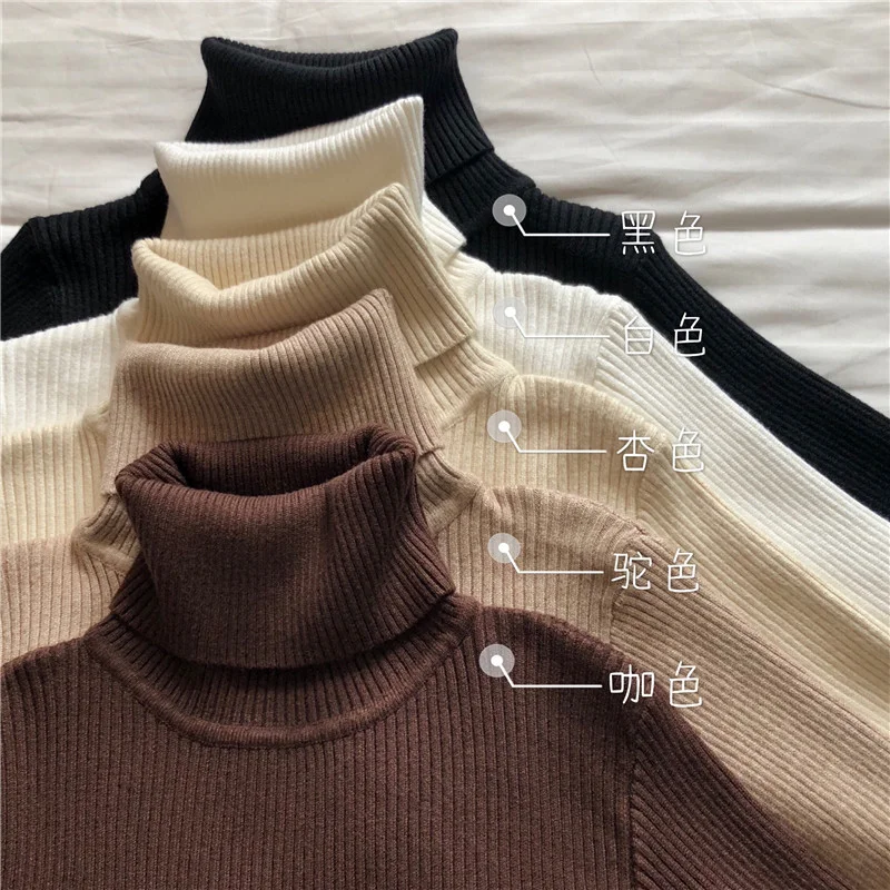 Uveng Uveng Sweater Woman With Bottom Shirt Autumn And Winter New Long Sleeves To Keep Warm Body Solid Color Knitted Shirt