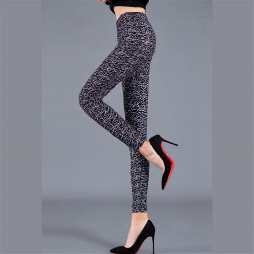 CUHAKCI Printed Leggins Elastic Fitness Leggings Sexy Pants Women Push Up Trousers Summer Gym Sports Dropshipip