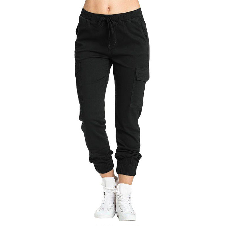 Women's Pants Pocket Solid Color Comfortable Casual Cargo Pants