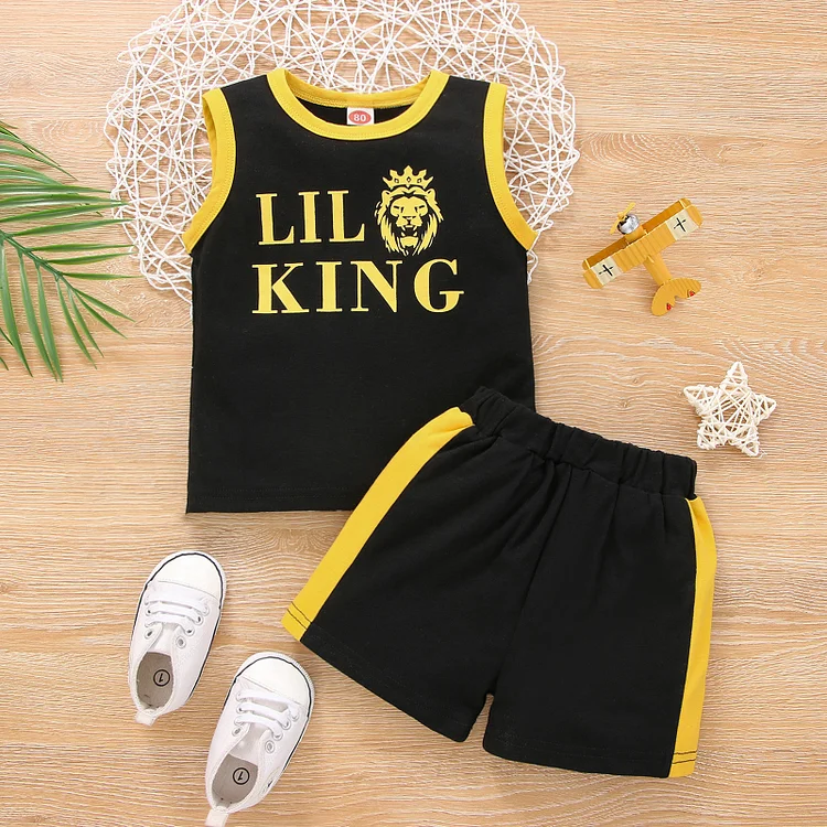 Baby Letter Tank Top & Shorts Set