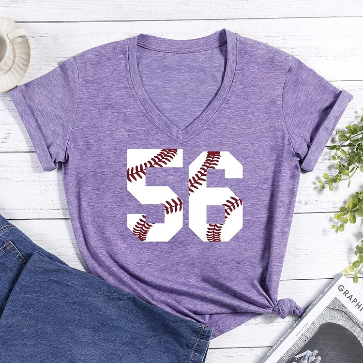 baseball V-neck T Shirt