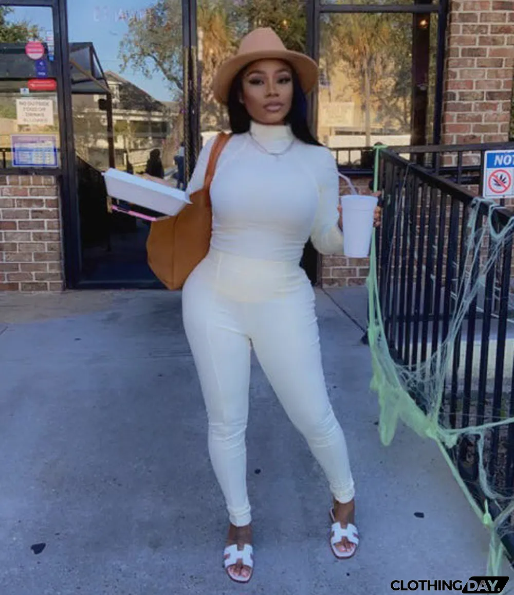 Solid Long Sleeve Thumb Hole Two Piece Pants Set