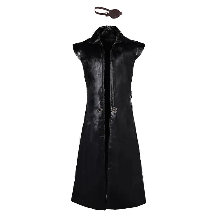 House Of The Dragon Season 2 (2024) Prince Aemond Targaryen Black Cloak Blindfold Outfits Cosplay Costume Halloween Carnival Suit