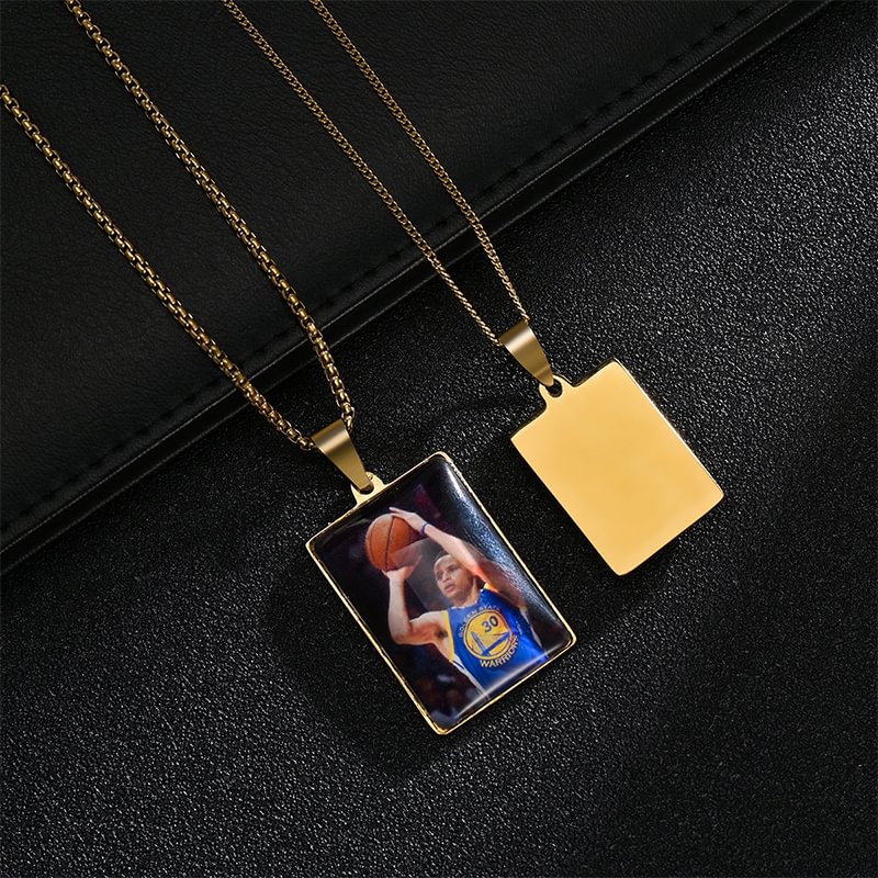 Custom Photo Square Pendant Personalized Necklace Memory Medallions Jewelry-VESSFUL