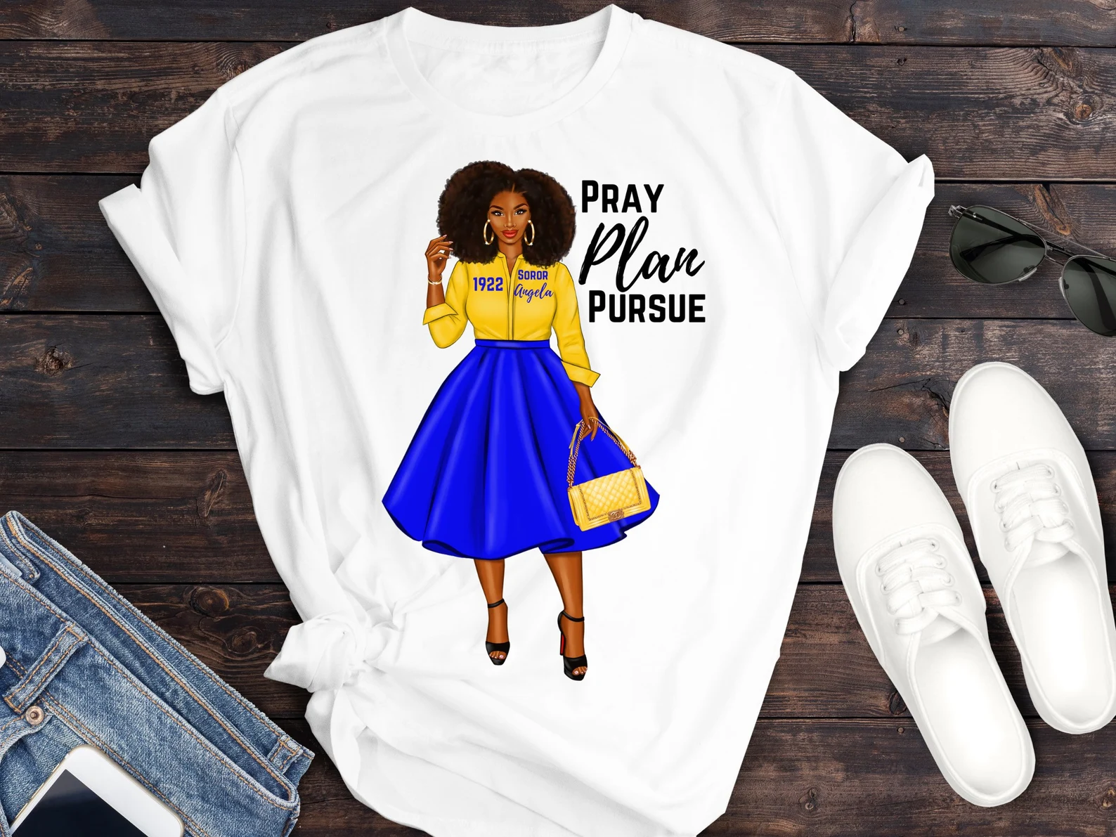 Simple printed round neck T-shirt