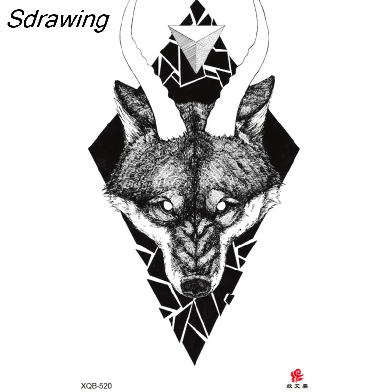 Sdrawing Waterproof Lasting Temporary Tattoo Flower Arm Tattoo Stickers Dark Hot Girl Snake Tiger Lion Fake Tattoo for Women Gifts 328-0