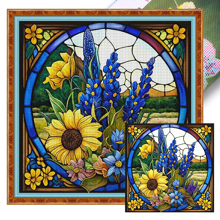 『YiShu』Stained Glass - 11CT Stamped Cross Stitch(40*40cm)