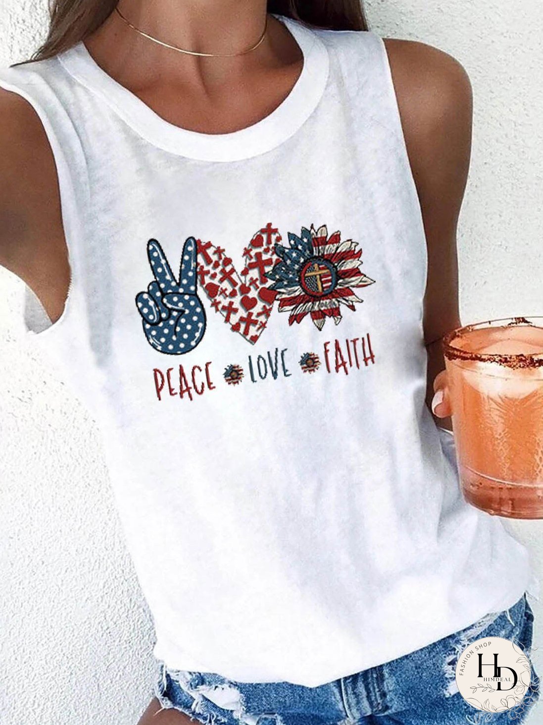Casual Printed Sleeveless Tank Top for Women
