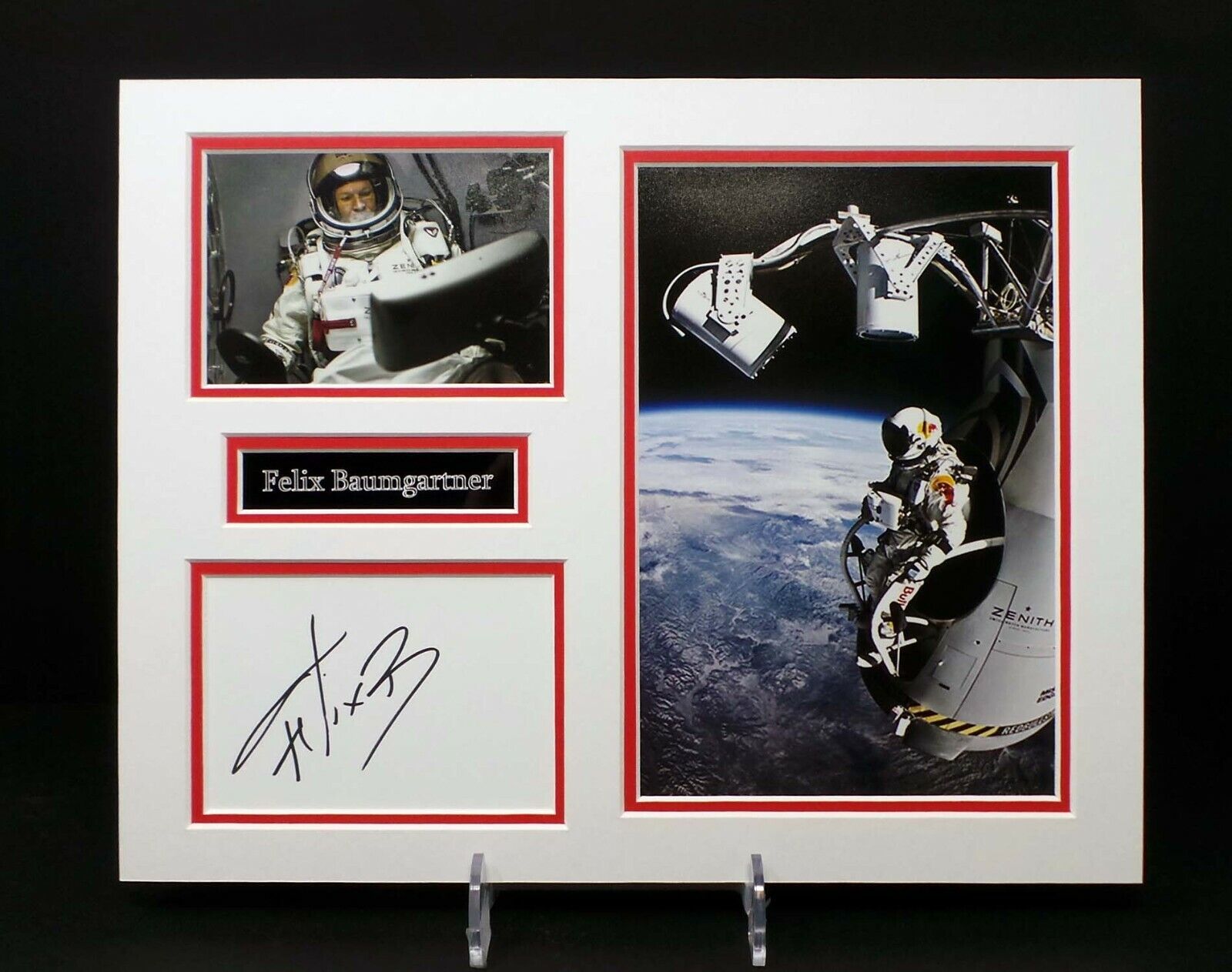 Felix BAUMGARTNER Signed Mounted Photo Poster painting Display AFTAL RD COA Base Jumper Red Bull