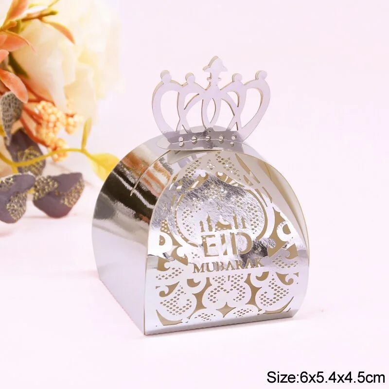 10/20pcs EID Mubarak Chocolate Candy Box Cookie Gift Packaging Boxes Bag Ramadan Kareem Decoration Islamic Muslim Party Supplies