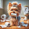 Toilet Puppy-11CT Stamped Cross Stitch 40*40cm/15.75*15.75in tapestrymarket