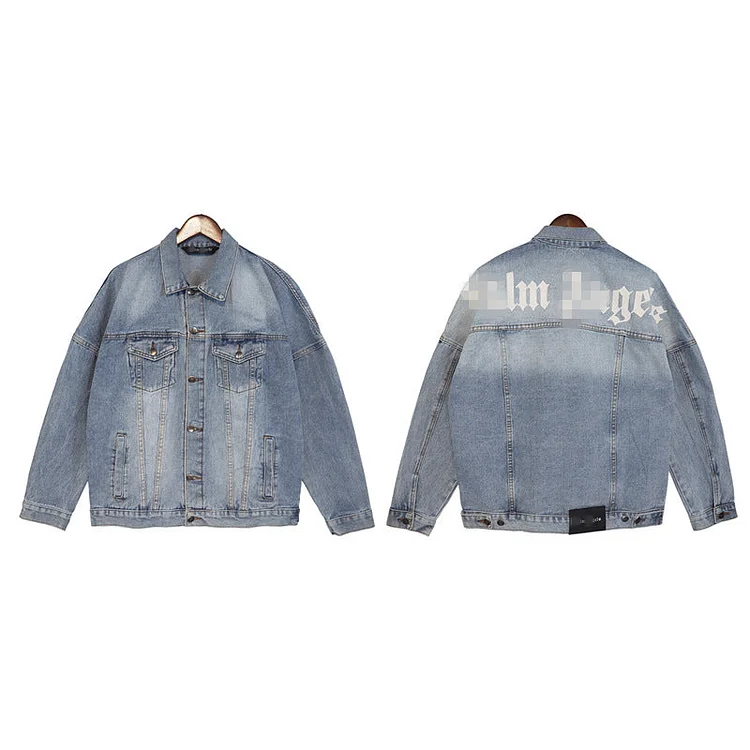 Palm Angle Jacket Palm Angels Letter Logo Printing Washed Do the Old Cowboy Men and Women