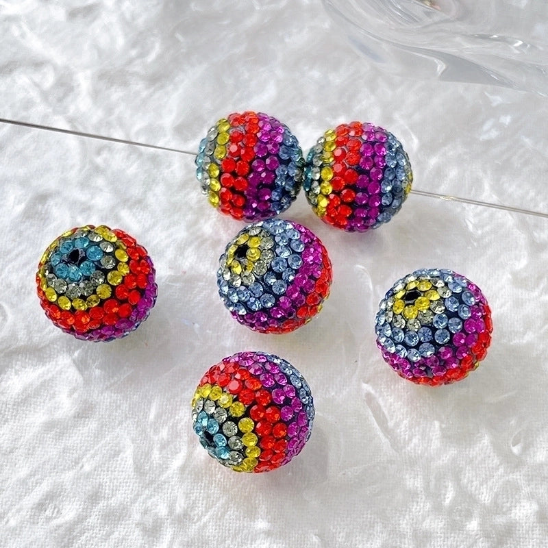 1 Piece Diameter 16mm Hole 2~2.9mm Copper Rhinestones Round Beads