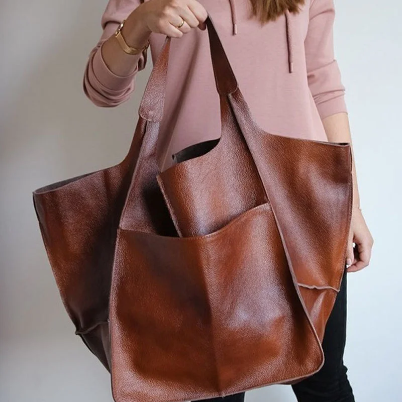 Simple Soft PU Large Capacity Handbag For Women