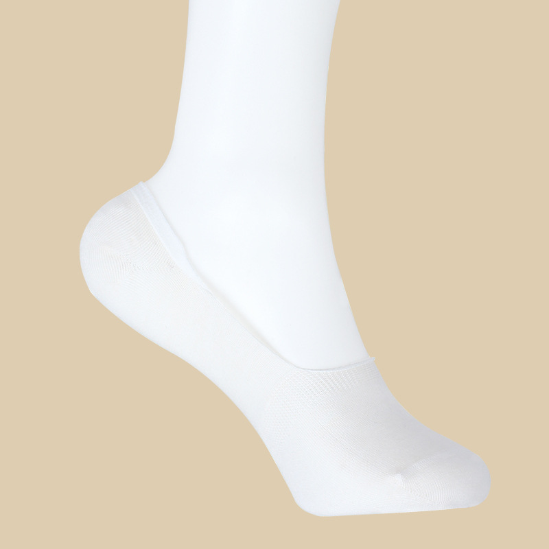 Women's Silk Ankle Socks Hidden Style 4-Pack White