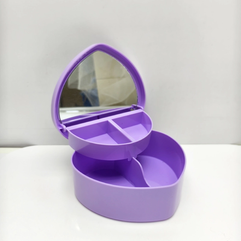 Casual Elegant Minimalist Heart Shape Solid Color Plastic Storage Box Makeup Organizers
