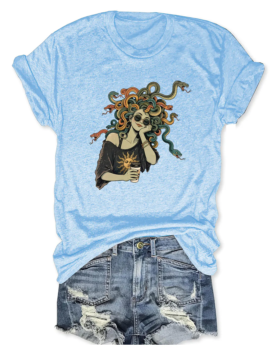 Cute Medusa Coffee T-shirt