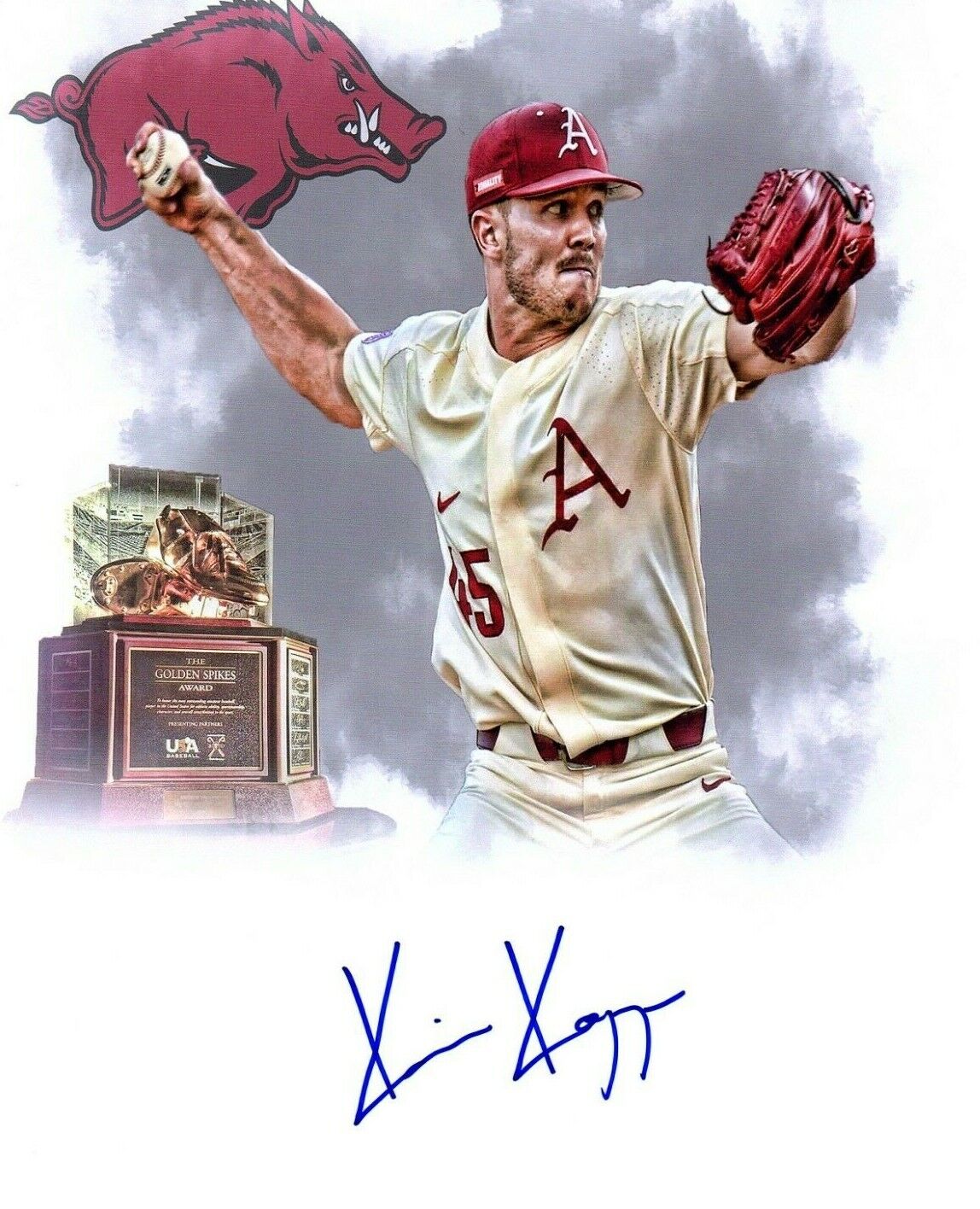 Kevin Kopps Arkansas Razorbacks baseball autograph signed 8x10 Photo Poster painting SEC Champs#